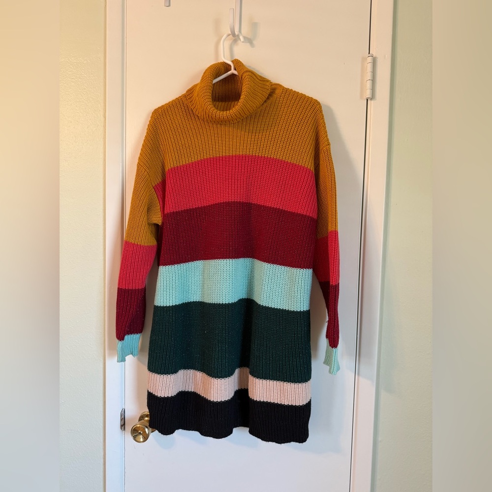 Farm Rio x Anthropologie Turtleneck Sweater Dress - Size Small (runs big)